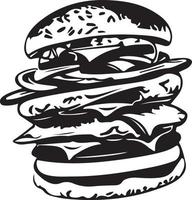 schnell Essen Hamburger Illustration zum Vinyl Schneiden vektor