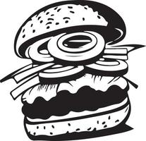 schnell Essen Hamburger Illustration zum Vinyl Schneiden vektor