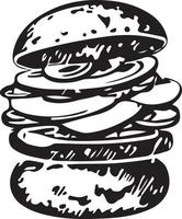 schnell Essen Hamburger Illustration zum Vinyl Schneiden vektor