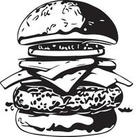 schnell Essen Hamburger Illustration zum Vinyl Schneiden vektor