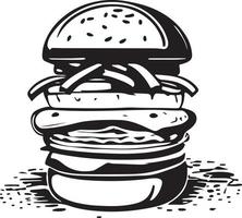 schnell Essen Hamburger Illustration zum Vinyl Schneiden vektor