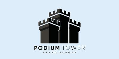 podium torn logotyp med modern design premie vektor