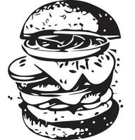 snabb mat hamburgare illustration för vinyl skärande vektor