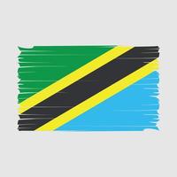tanzania flagga borsta vektor