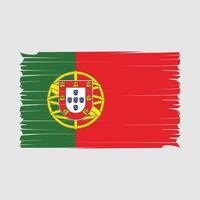 Pinselvektor mit portugiesischer Flagge vektor