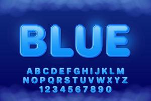 dekorativ blå text effekt vektor design