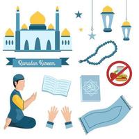 einstellen von Ramadan Element zum Design Dekoration vektor