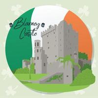 farbig irisch Aufkleber mit Geschwätz Schloss Wahrzeichen Vektor