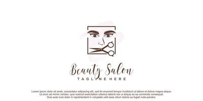 Schönheit Salon Logo mit kreativ Konzept und einzigartig Element Design Symbol Prämie Vektor