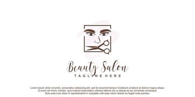 skönhet salong logotyp med kreativ begrepp och unik element design ikon premie vektor