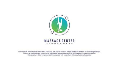 Massage Logo mit kreativ und einzigartig Design Konzept Prämie Vektor