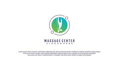 massage logotyp med kreativ och unik design begrepp premie vektor