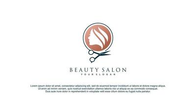 Schönheit Salon Logo mit kreativ Konzept und einzigartig Element Design Symbol Prämie Vektor