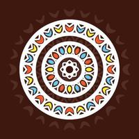 Mandala Linie Kunst Illustration zum 21 Februar, Pohela Boisach, Durga Puja Urlaub. alpona beim Design. Blumen- Muster Vektor Illustration.