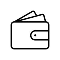 plånbok med pengar ikon i linje stil design isolerat på vit bakgrund. redigerbar stroke. vektor