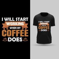 typografi kaffe svart vektor t skjorta design