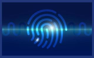 Hintergrund Neon- Fingerabdruck Laser- Scannen von Fingerabdruck von Digital biometrisch Sicherheit Technologie niedrig poly Draht Gliederung vektor