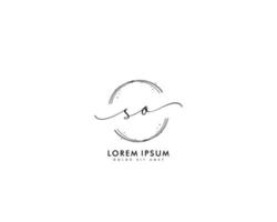 första brev så feminin logotyp skönhet monogram och elegant logotyp design, handstil logotyp av första signatur, bröllop, mode, blommig och botanisk med kreativ mall vektor