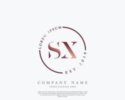 Initiale Brief sx feminin Logo Schönheit Monogramm und elegant Logo Design, Handschrift Logo von Initiale Unterschrift, Hochzeit, Mode, Blumen- und botanisch mit kreativ Vorlage vektor