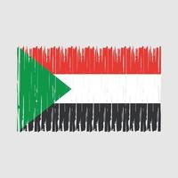 sudan flagga borste vektor