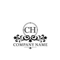 brev ch blommig logotyp design. logotyp för kvinnor skönhet salong massage kosmetisk eller spa varumärke vektor