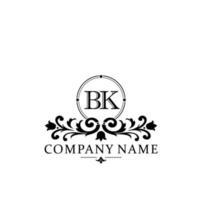 brev bk blommig logotyp design. logotyp för kvinnor skönhet salong massage kosmetisk eller spa varumärke vektor