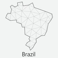 vektor låg polygonal Brasilien Karta.