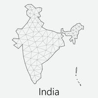 vektor låg polygonal Indien Karta.