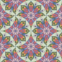 abstrakt Mandala Fisch Rahmen nahtlos Muster. Zier Fliese, Mosaik Hintergrund. Blumen- Patchwork Unendlichkeit Karte. Arabisch, indisch, Ottomane Motive. vektor