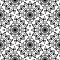 abstrakt Mandala Fisch Rahmen nahtlos Muster. Zier Fliese, Mosaik Hintergrund. Blumen- Patchwork Unendlichkeit Karte. Arabisch, indisch, Ottomane Motive. vektor