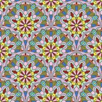 abstrakt Mandala Fisch Rahmen nahtlos Muster. Zier Fliese, Mosaik Hintergrund. Blumen- Patchwork Unendlichkeit Karte. Arabisch, indisch, Ottomane Motive. vektor