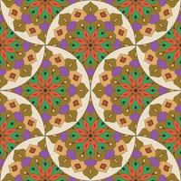 abstrakt Mandala Fisch Rahmen nahtlos Muster. Zier Fliese, Mosaik Hintergrund. Blumen- Patchwork Unendlichkeit Karte. Arabisch, indisch, Ottomane Motive. vektor