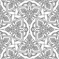 abstrakt Mandala Fisch Rahmen nahtlos Muster. Zier Fliese, Mosaik Hintergrund. Blumen- Patchwork Unendlichkeit Karte. Arabisch, indisch, Ottomane Motive. vektor