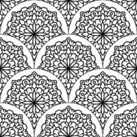 abstrakt Mandala Fisch Rahmen nahtlos Muster. Zier Fliese, Mosaik Hintergrund. Blumen- Patchwork Unendlichkeit Karte. Arabisch, indisch, Ottomane Motive. vektor