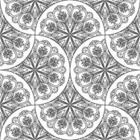 abstrakt Mandala Fisch Rahmen nahtlos Muster. Zier Fliese, Mosaik Hintergrund. Blumen- Patchwork Unendlichkeit Karte. Arabisch, indisch, Ottomane Motive. vektor