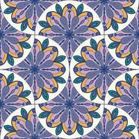 abstrakt Mandala Fisch Rahmen nahtlos Muster. Zier Fliese, Mosaik Hintergrund. Blumen- Patchwork Unendlichkeit Karte. Arabisch, indisch, Ottomane Motive. vektor