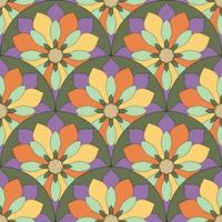 abstrakt Mandala Fisch Rahmen nahtlos Muster. Zier Fliese, Mosaik Hintergrund. Blumen- Patchwork Unendlichkeit Karte. Arabisch, indisch, Ottomane Motive. vektor