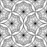 abstrakt Mandala Fisch Rahmen nahtlos Muster. Zier Fliese, Mosaik Hintergrund. Blumen- Patchwork Unendlichkeit Karte. Arabisch, indisch, Ottomane Motive. vektor