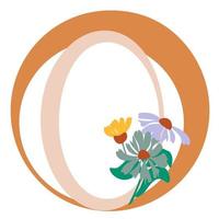 blommor ram baner med vår är här logotyp. kort för vår säsong med vit ram och ört. vektor