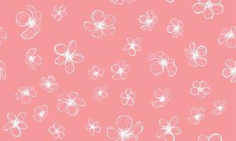 tropische Blätter Muster rosa Hintergrund. handgezeichnete Abbildung. vektor