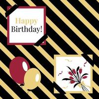 Lycklig födelsedag kort, insta posta, bakgrund, baner, premie vektor