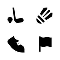 Sport Symbole Satz. Golf, Federball, Schuhe, Flagge. perfekt zum Webseite Handy, Mobiltelefon Anwendung, App Symbole, Präsentation, Illustration und irgendein andere Projekte vektor