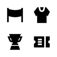 Sport Symbole Satz. Ring, Shirt, Trophäe, Fahrkarte. perfekt zum Webseite Handy, Mobiltelefon Anwendung, App Symbole, Präsentation, Illustration und irgendein andere Projekte vektor