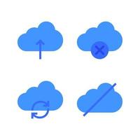 användare gränssnitt ikoner uppsättning. moln ladda upp, Avbryt, uppdatera, Inaktiverad. perfekt för hemsida mobil app, app ikoner, presentation, illustration och några Övrig projekt vektor