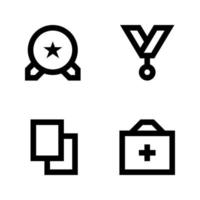 Sport Symbole Satz. Medaille, Leistung, Karten, medizinisch Kasten. perfekt zum Webseite Handy, Mobiltelefon Anwendung, App Symbole, Präsentation, Illustration und irgendein andere Projekte vektor