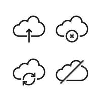 Benutzer Schnittstelle Symbole Satz. Wolke hochladen, stornieren, Aktualisierung, Behinderte. perfekt zum Webseite Handy, Mobiltelefon Anwendung, App Symbole, Präsentation, Illustration und irgendein andere Projekte vektor