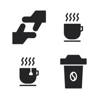 Fotografie Symbole Satz. Hand Geste, Tee, heiß Kaffee, Kaffee Tasse. perfekt zum Webseite Handy, Mobiltelefon Anwendung, App Symbole, Präsentation, Illustration und irgendein andere Projekte vektor