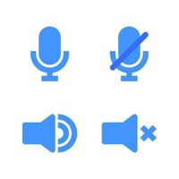 användare gränssnitt ikoner uppsättning. mikrofon, stum, audio, tyst. perfekt för hemsida mobil app, app ikoner, presentation, illustration och några Övrig projekt vektor
