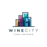 vin stad minimalistisk logotyp design vektor