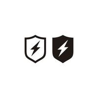 elektrisch Schild und Blitz Symbol Logo Design Vektor Symbol